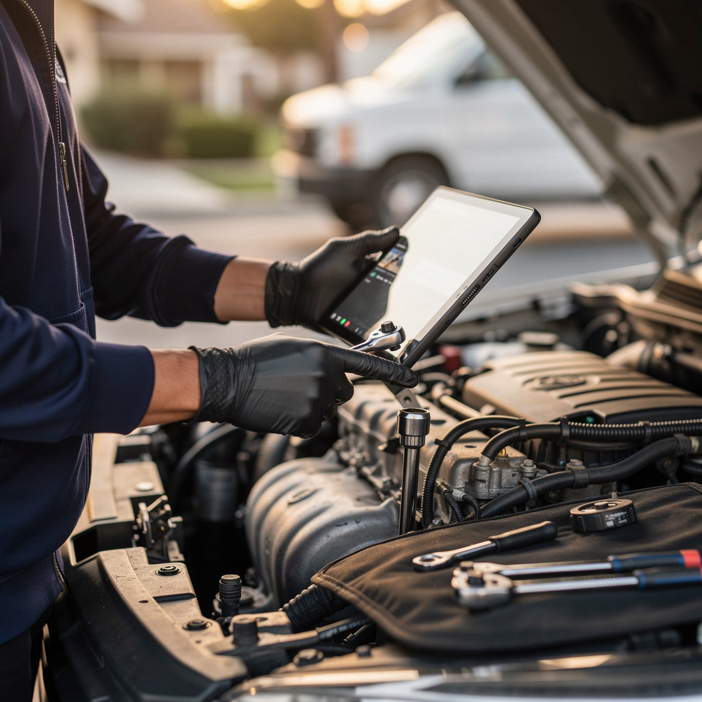 MIKE'S PIT STOP mobile mechanic performing on-site automotive service in San Diego